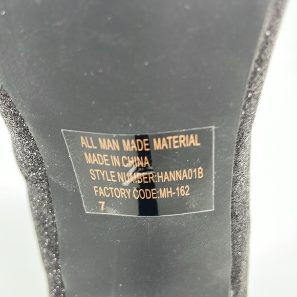 Wild Rose Heels Women's 7 Black Sparkles Hanna Pumps Shoes Pointed Toe - Picture 13 of 15